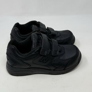New Balance 577 DSL-2 Shoes Womens 6.5 2E Wide Black Leather Hook Loop Sneakers